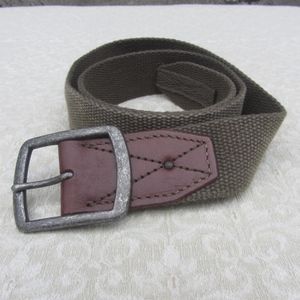 Lucky Brand Accessories - Lucky Brand Khaki Cotton Green Web Belt 34 Lucky Brand Accessories - Lucky Brand Khaki Cotton Green Web Belt 34